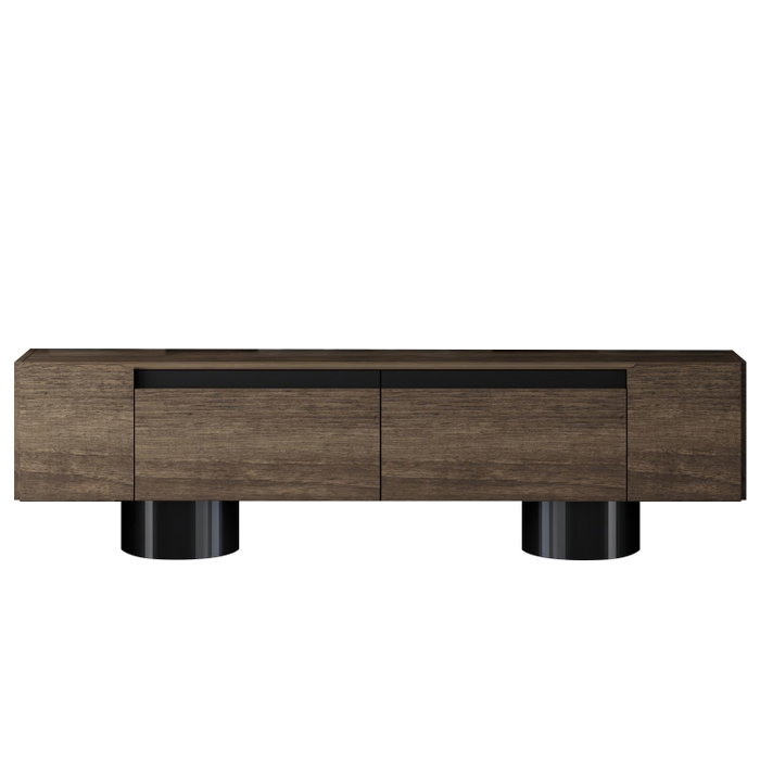 Hanah Home Soporte para TV Nogal y Negro 180cm Ancho, 50cm Alto, 30cm Profundidad